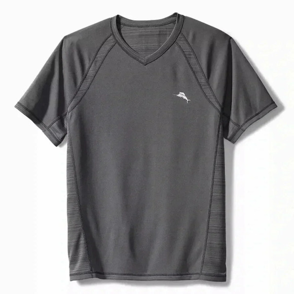 Tommy Bahama Men's SZ  M Reversible Palm Coast Flip V-Neck Short Sleeve tee - Picture 1 of 5
